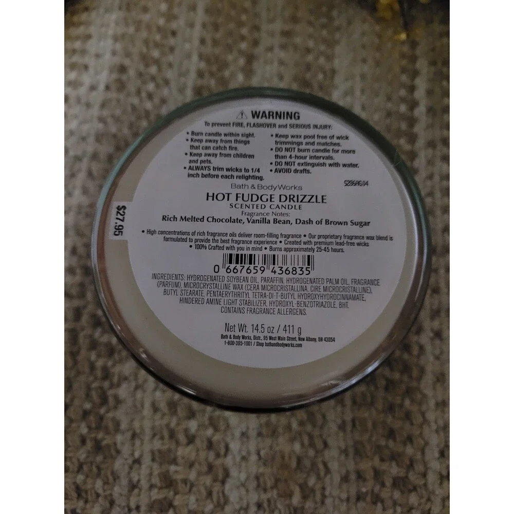 Hot Fudge Drizzle - Bath and Body Works 3-Wick Candle